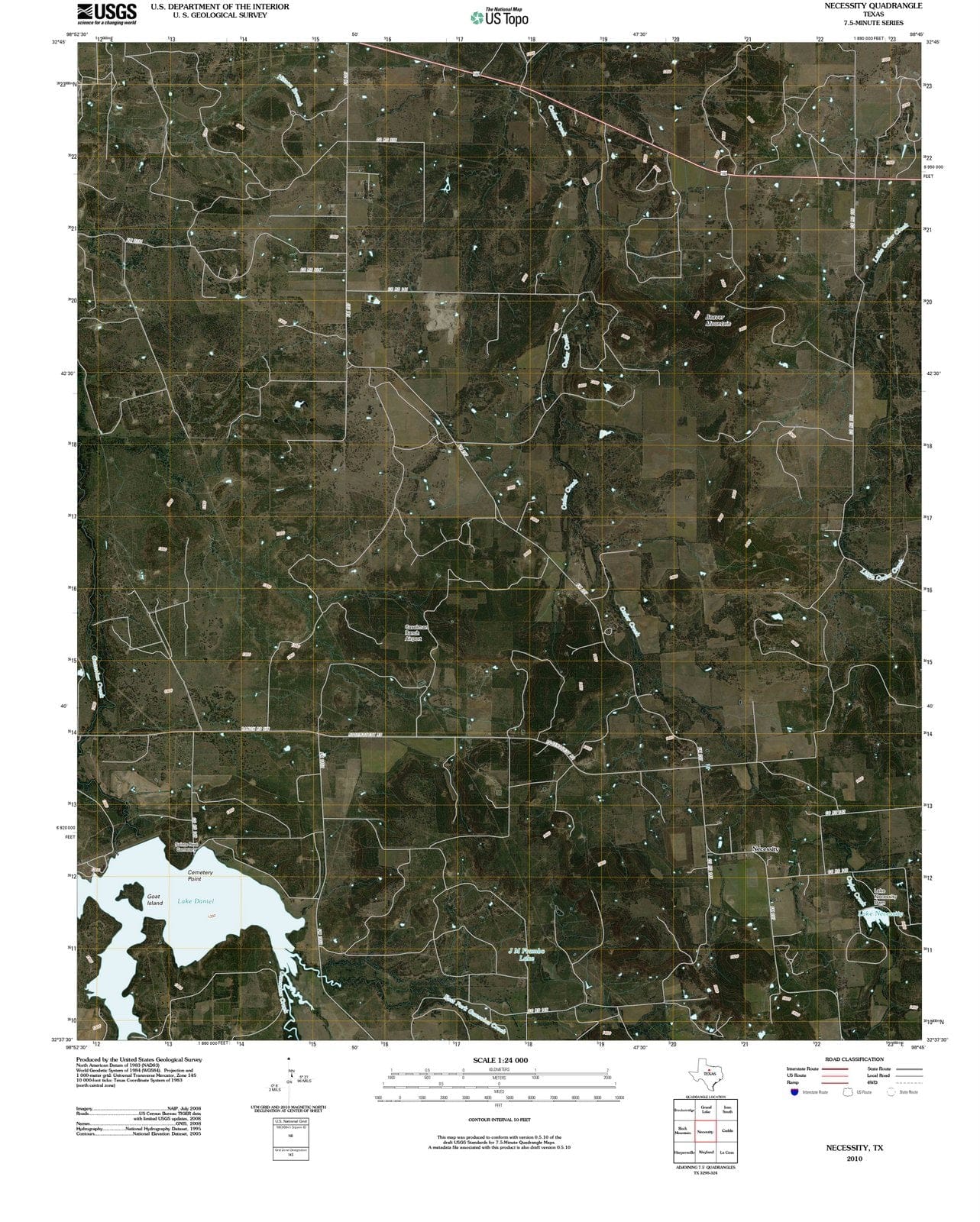 2010 Necessity, TX - Texas - USGS Topographic Map