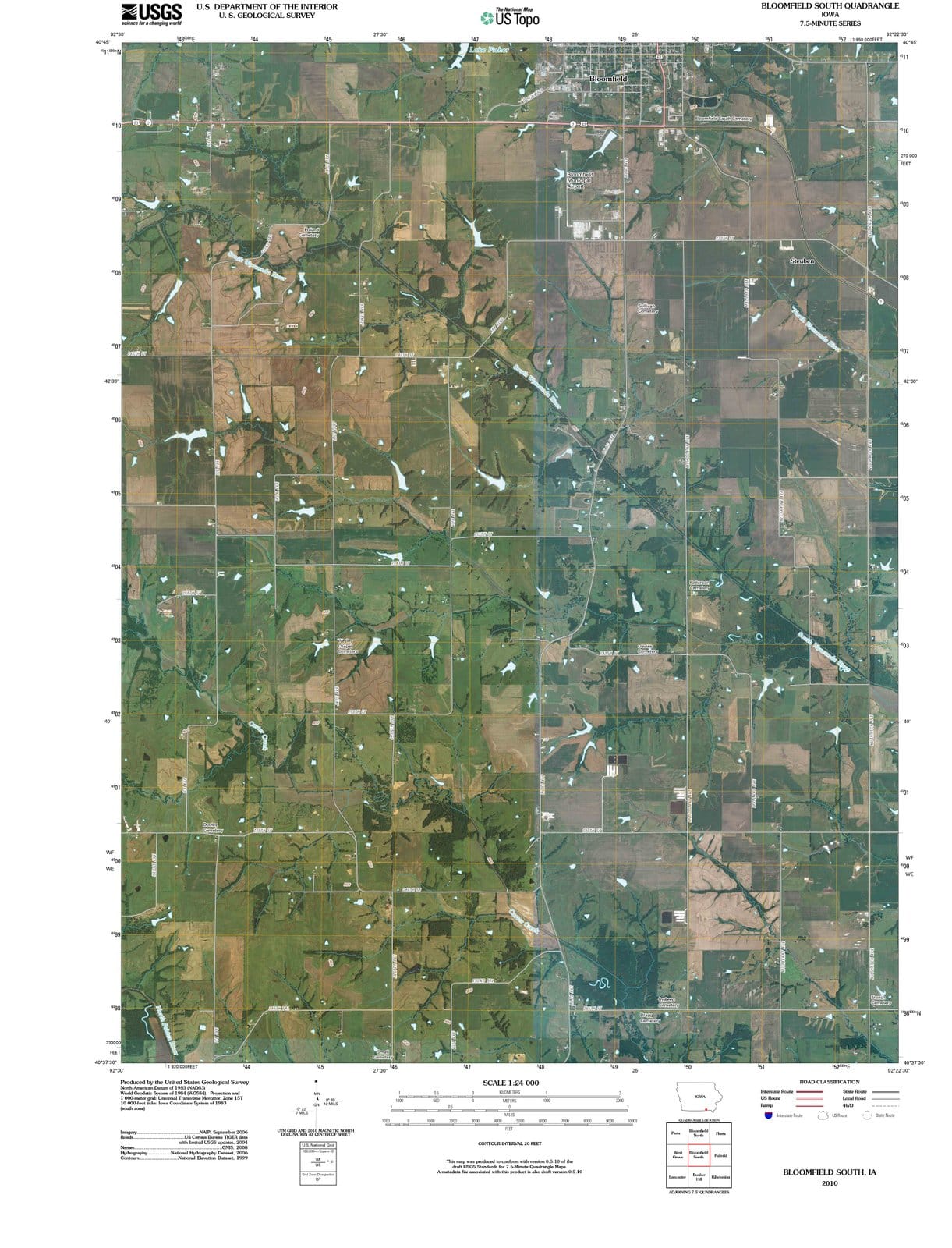 2010 Bloomfield South, IA - Iowa - USGS Topographic Map