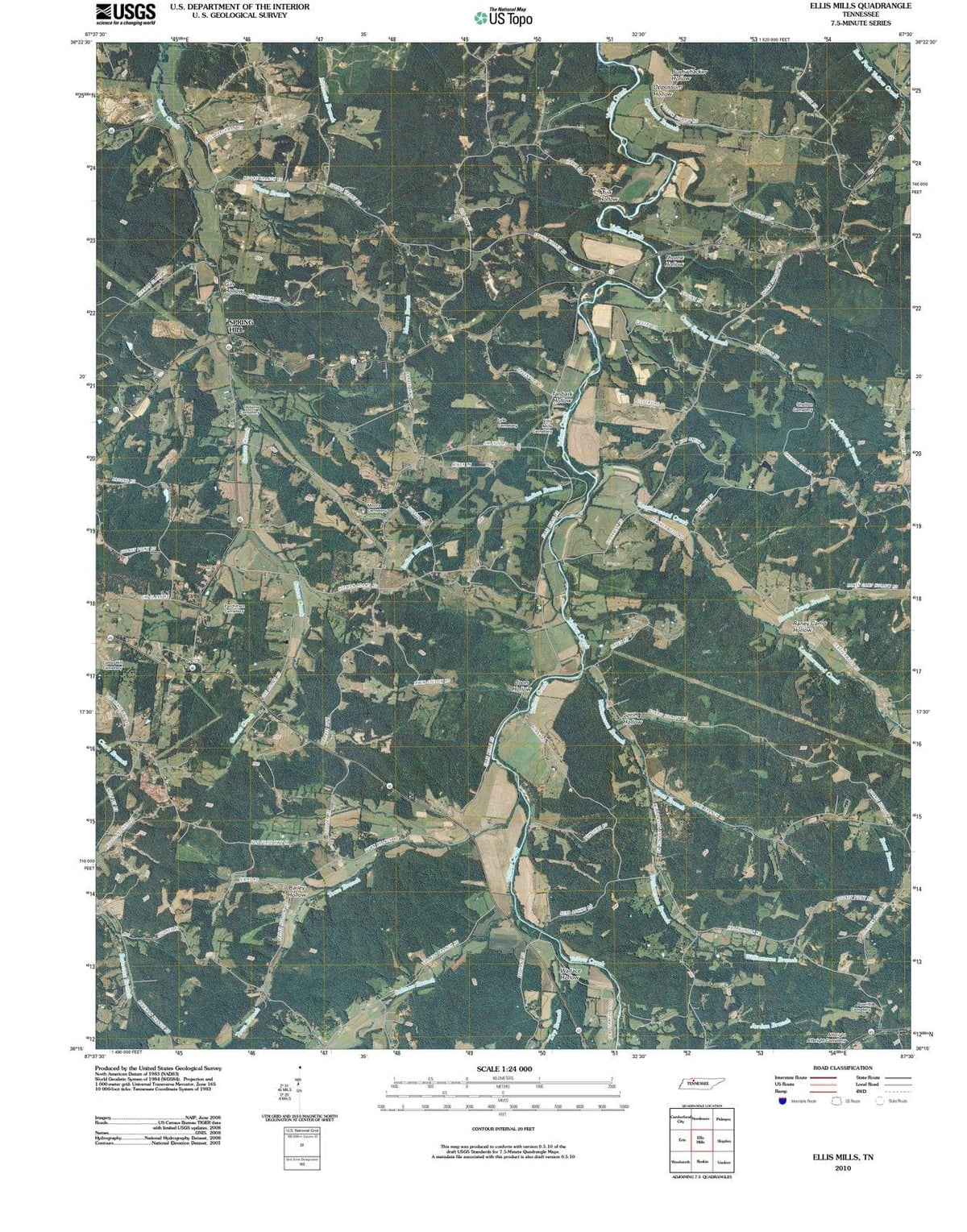 2010 Ellis Mills, TN - Tennessee - USGS Topographic Map