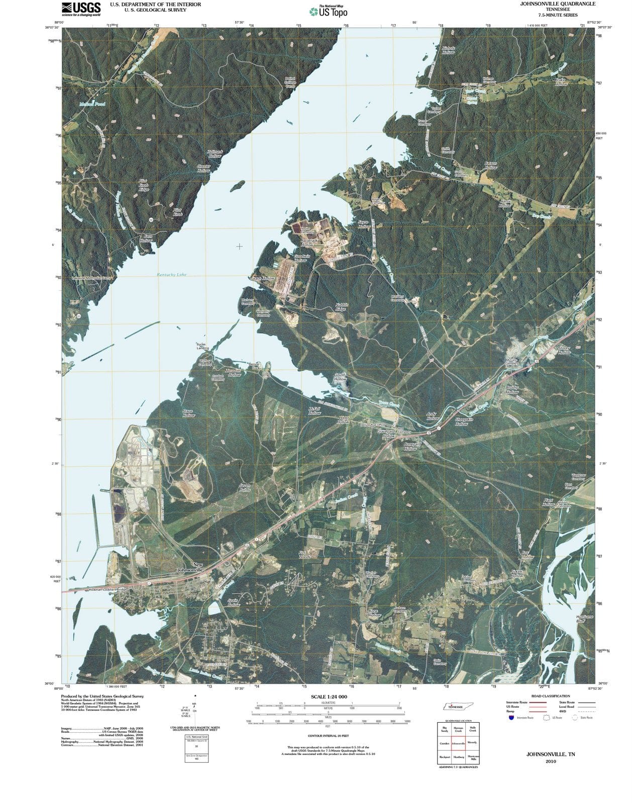 2010 Johnsonville, TN - Tennessee - USGS Topographic Map