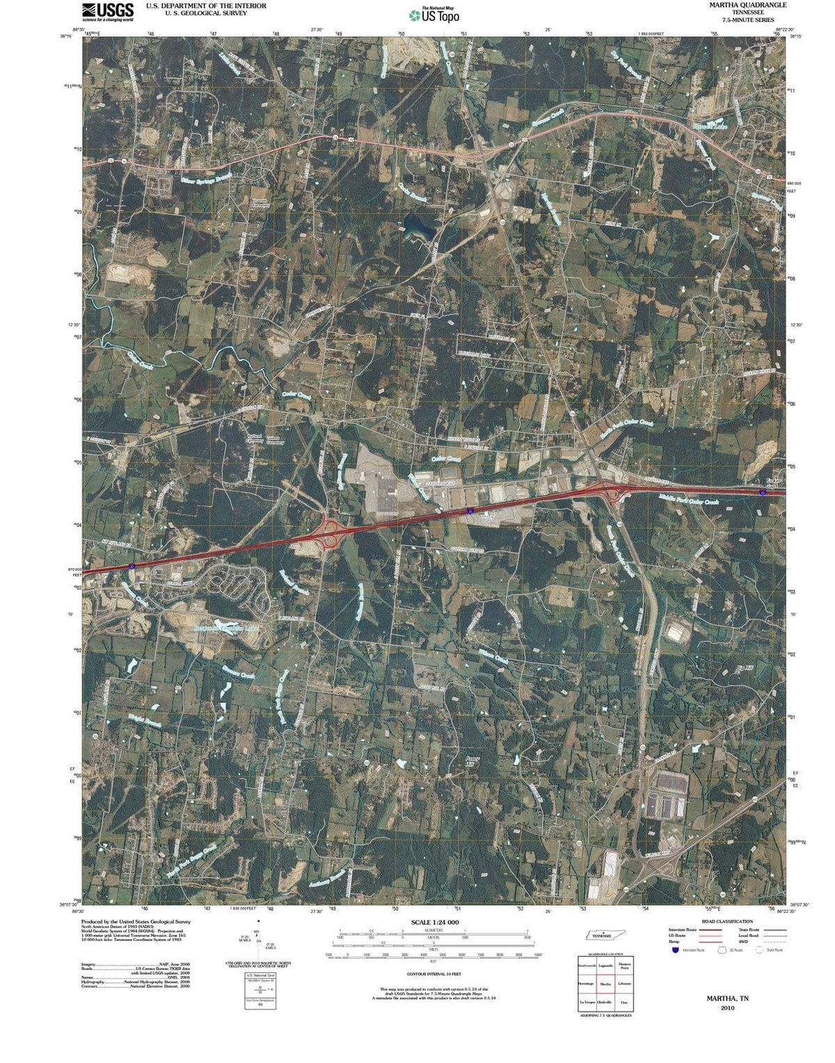 2010 Martha, TN - Tennessee - USGS Topographic Map