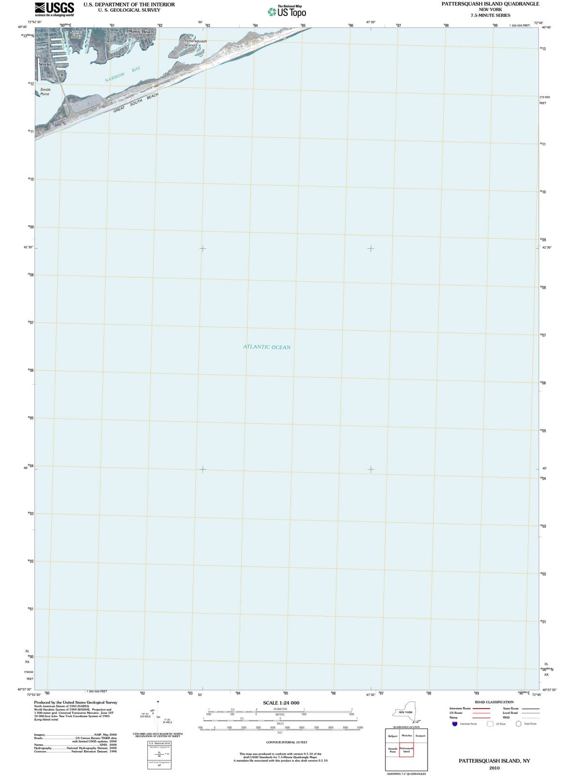 2010 Pattersquash Island, NY - New York - USGS Topographic Map