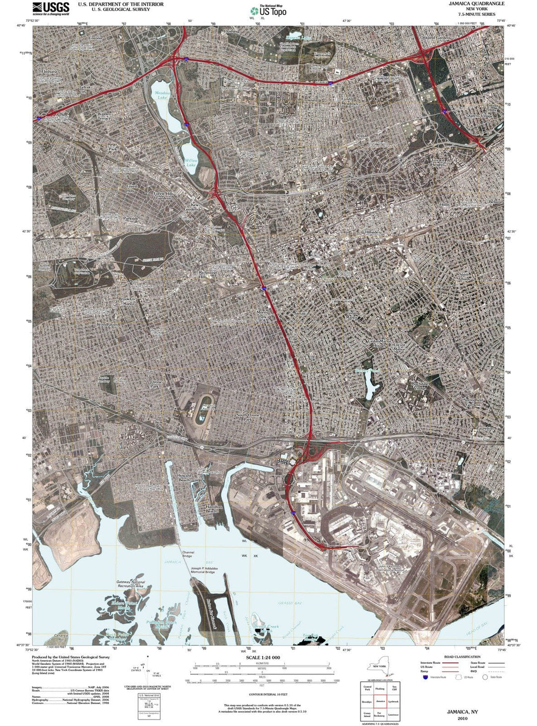2010 Jamaica, NY - New York - USGS Topographic Map