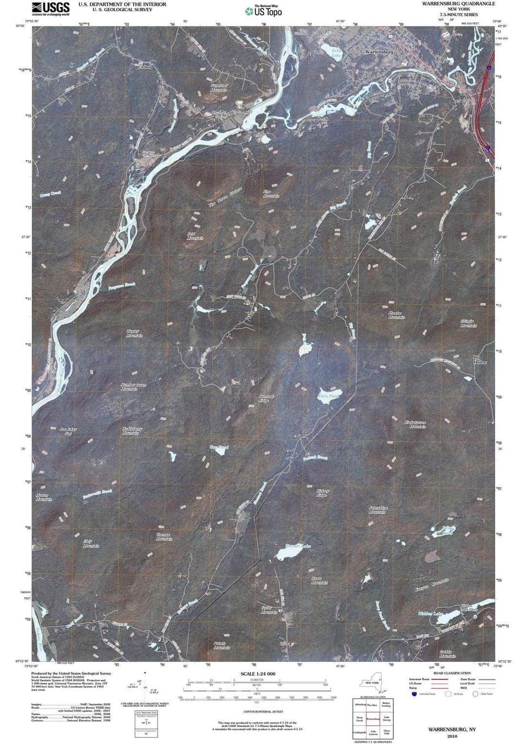 2010 Warrensburg, NY - New York - USGS Topographic Map