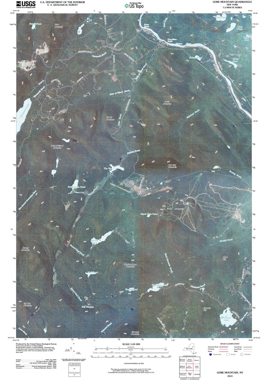 2010 Gore Mountain, NY - New York - USGS Topographic Map