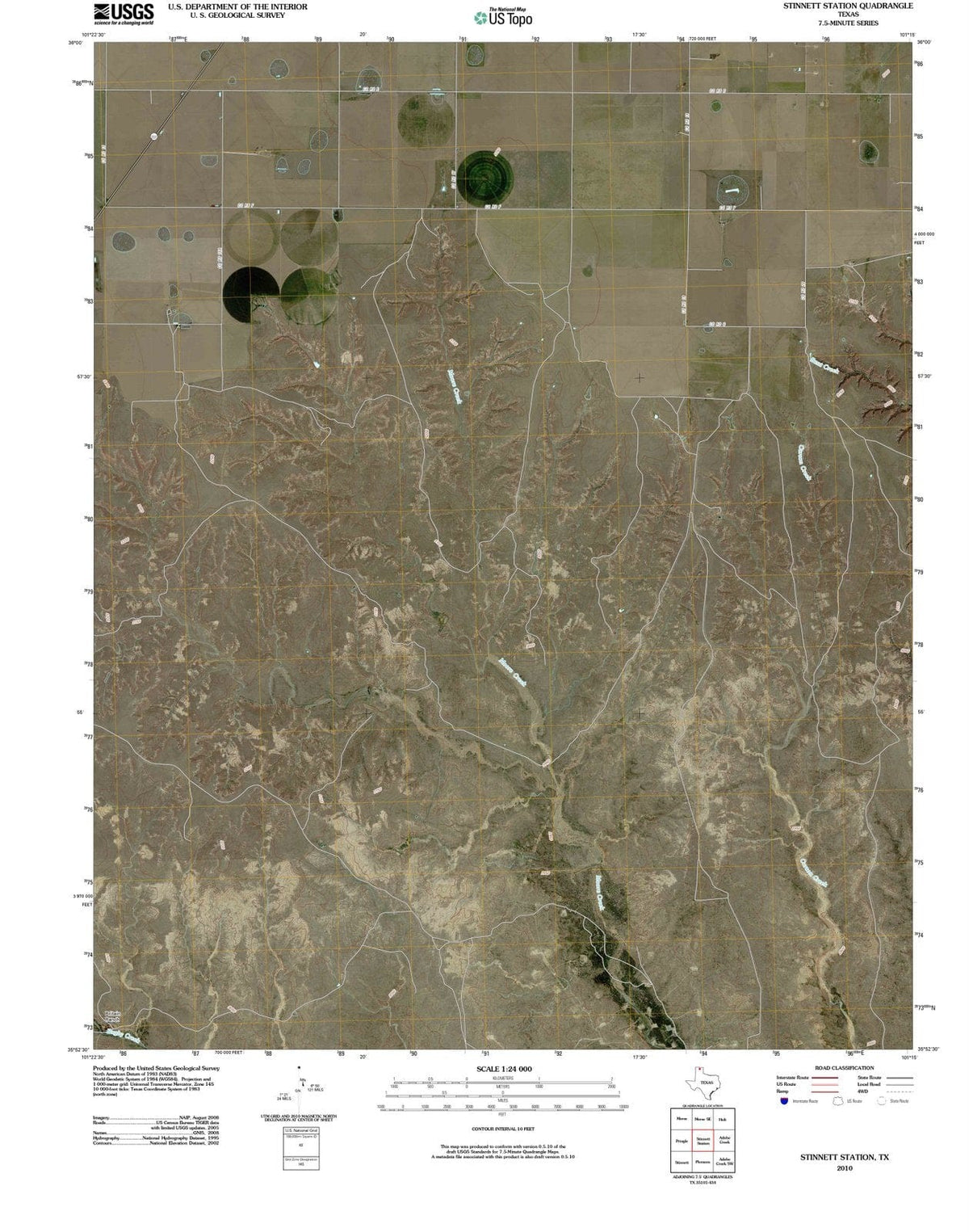2010 Stinnett Station, TX - Texas - USGS Topographic Map