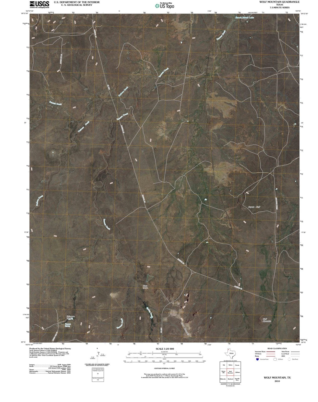 2010 Wolf Mountain, TX - Texas - USGS Topographic Map