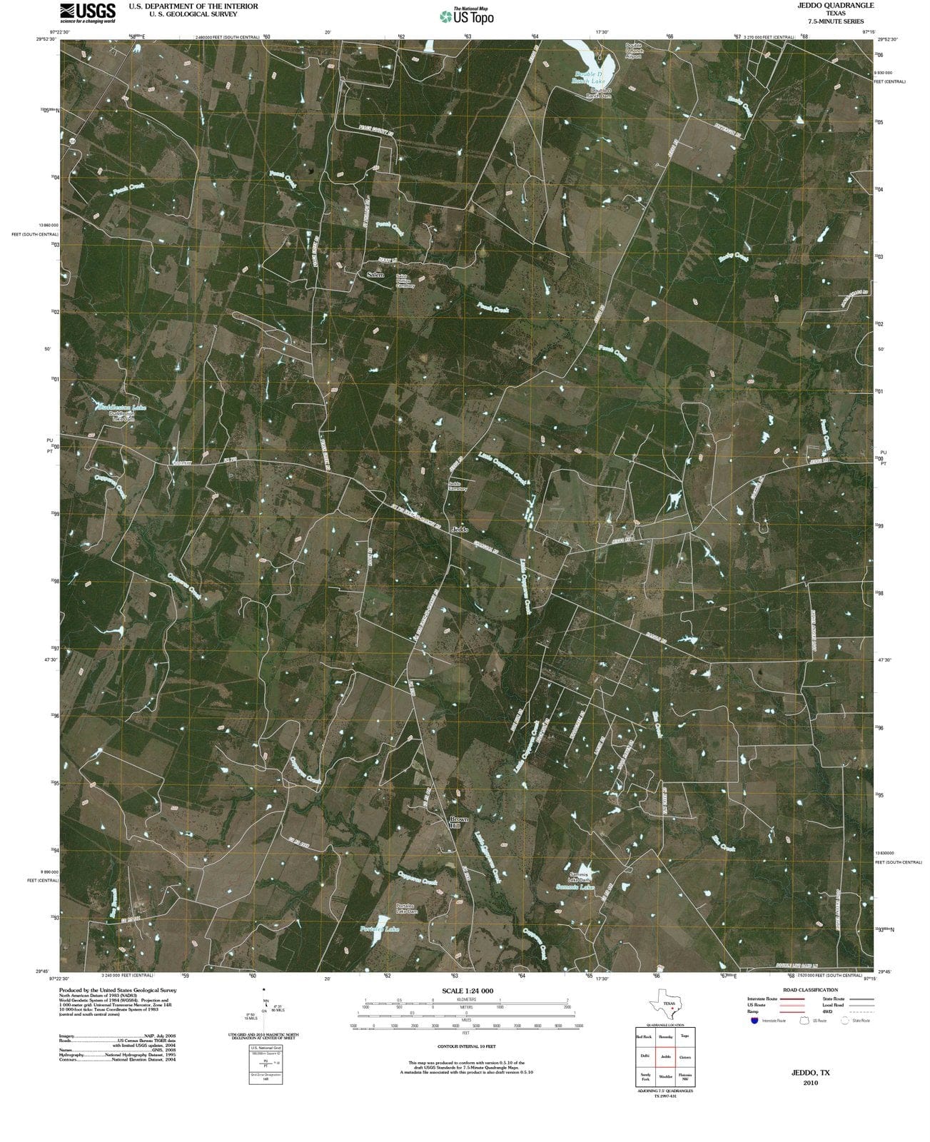 2010 Jeddo, TX - Texas - USGS Topographic Map