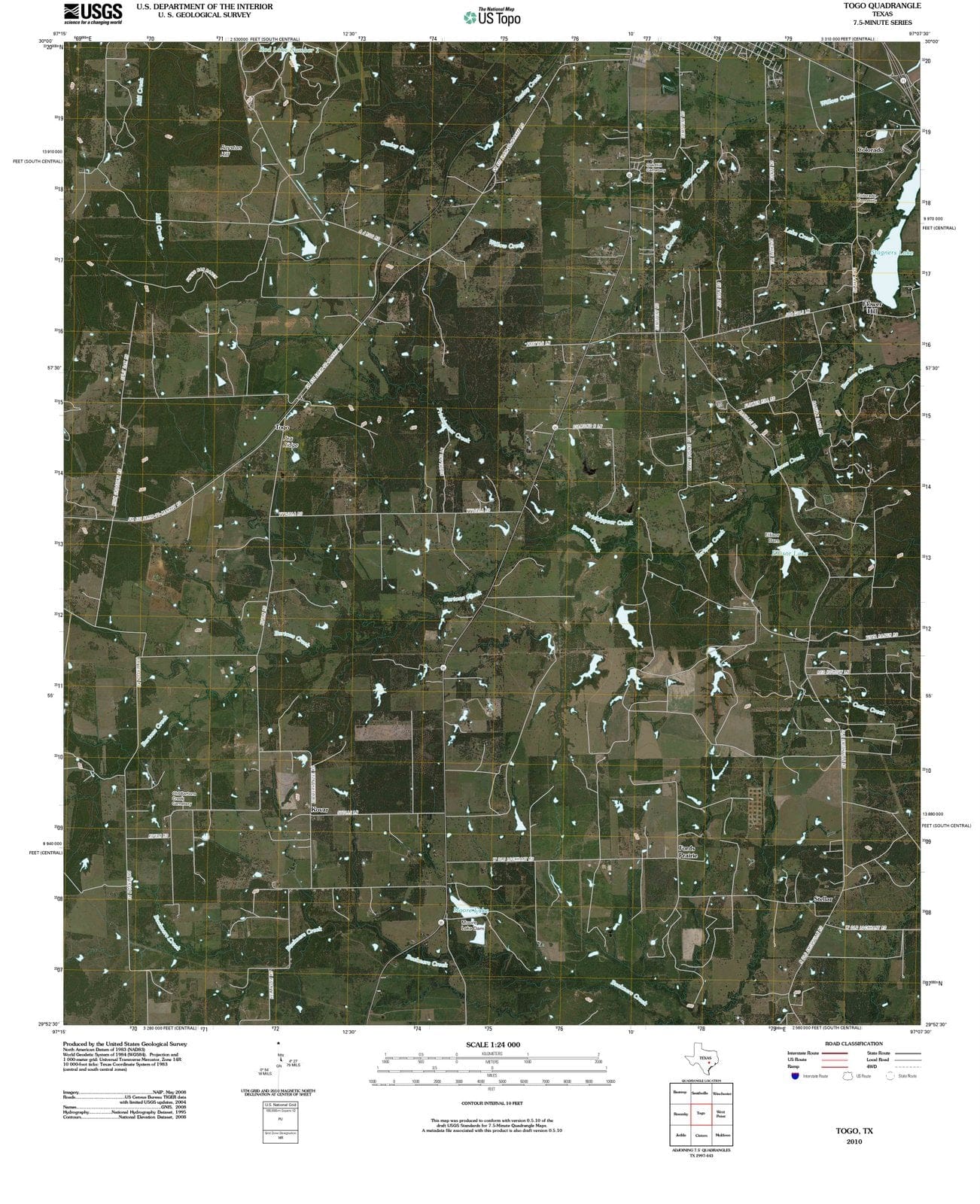 2010 Togo, TX - Texas - USGS Topographic Map