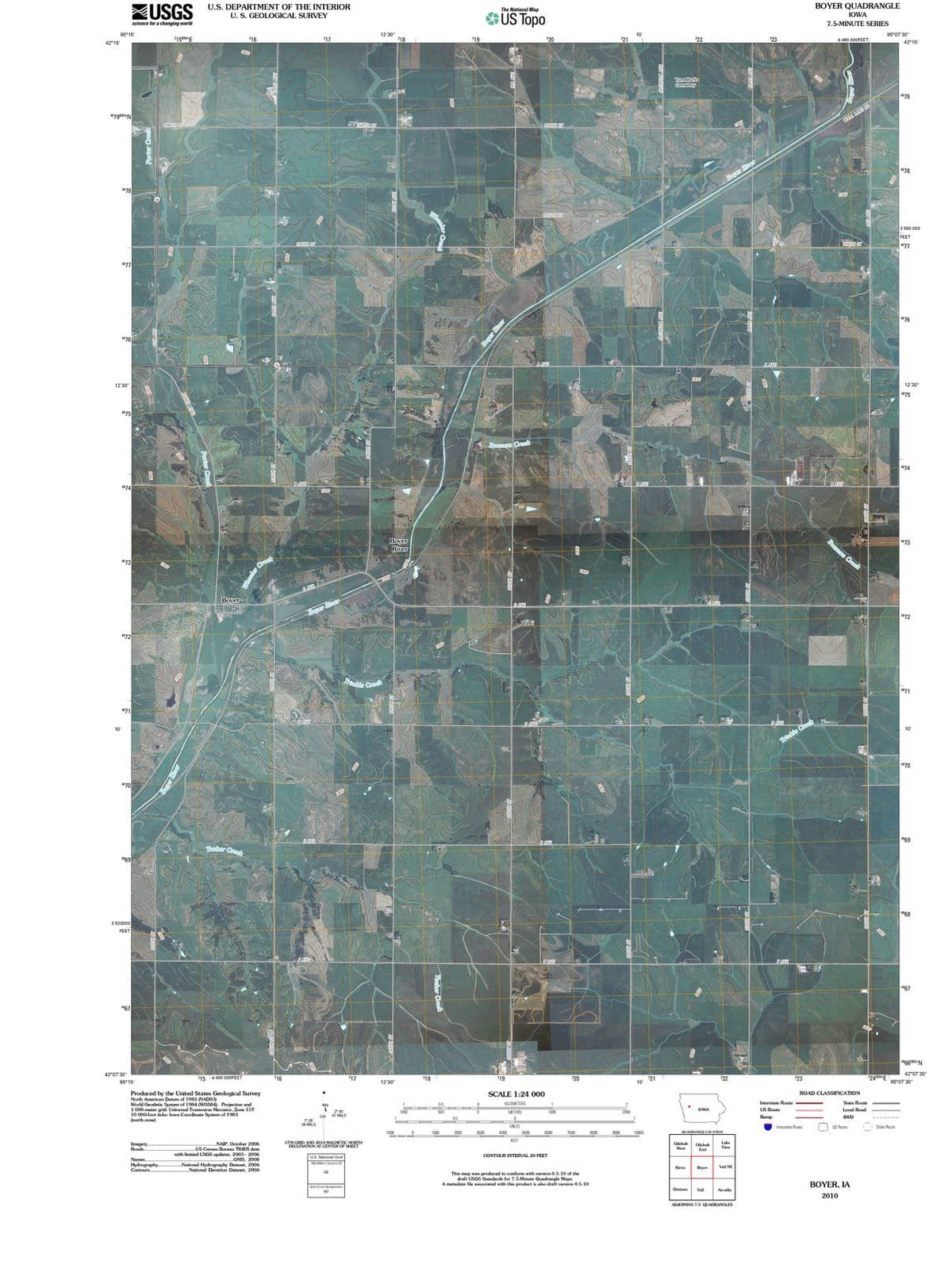 2010 Boyer, IA - Iowa - USGS Topographic Map