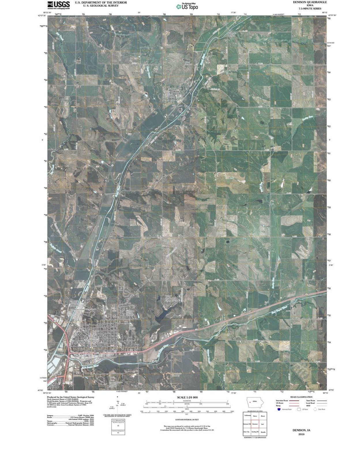 2010 Denison, IA - Iowa - USGS Topographic Map