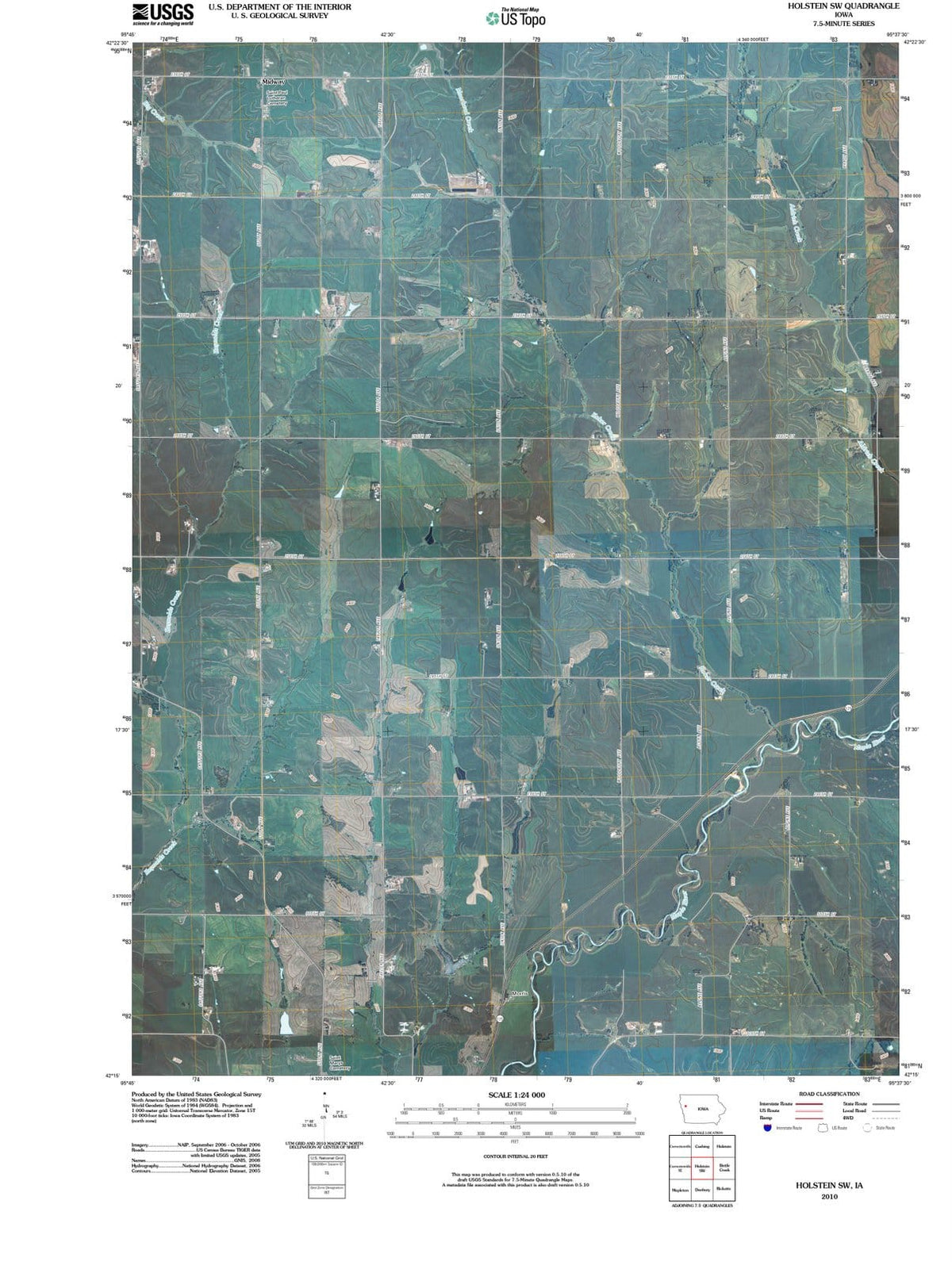 2010 Holstein, IA - Iowa - USGS Topographic Map