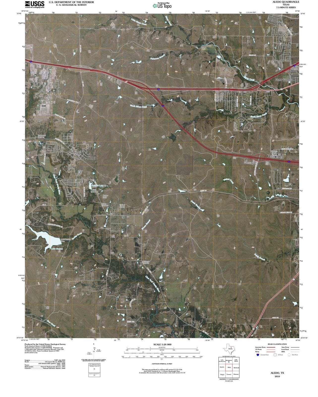 2010 Aledo, TX - Texas - USGS Topographic Map