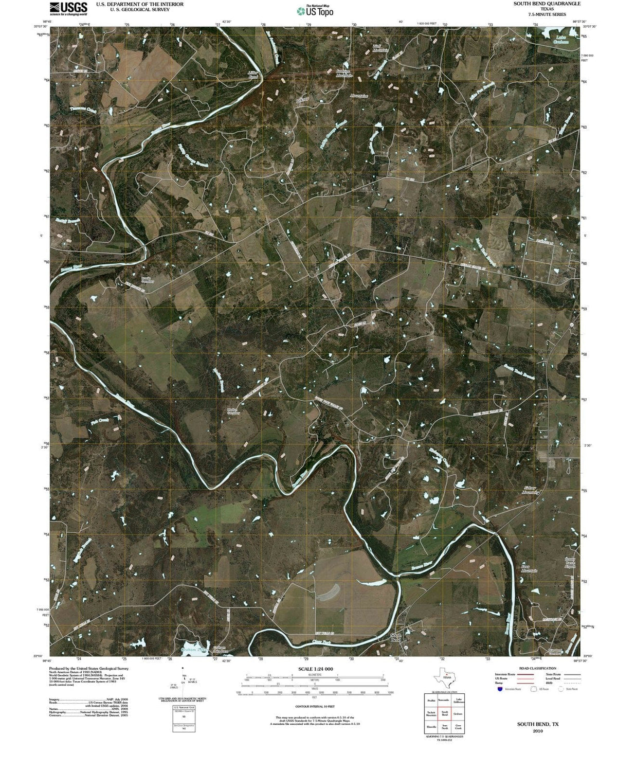 2010 South Bend, TX - Texas - USGS Topographic Map
