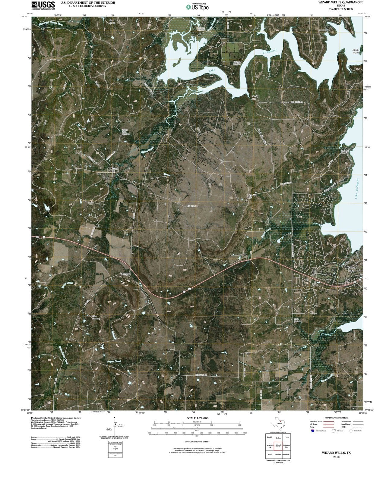 2010 Wizard Wells, TX - Texas - USGS Topographic Map