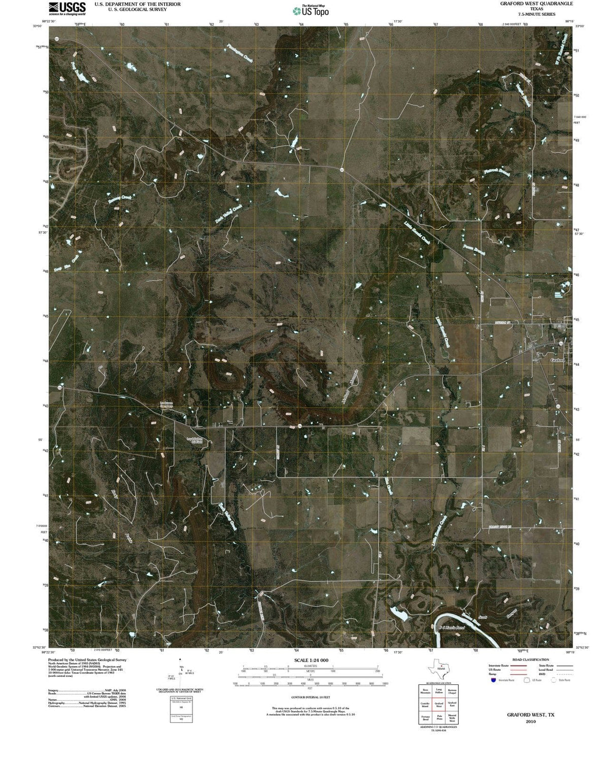 2010 Graford West, TX - Texas - USGS Topographic Map