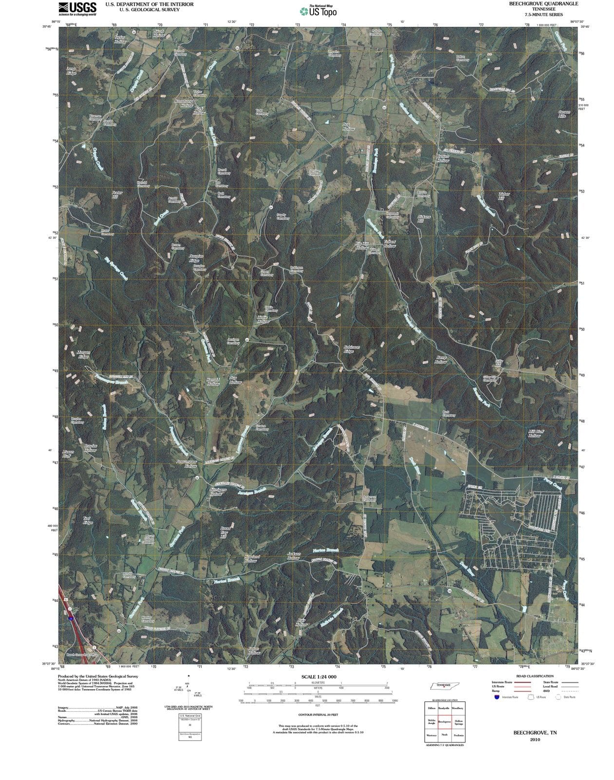 2010 Beechgrove, TN - Tennessee - USGS Topographic Map