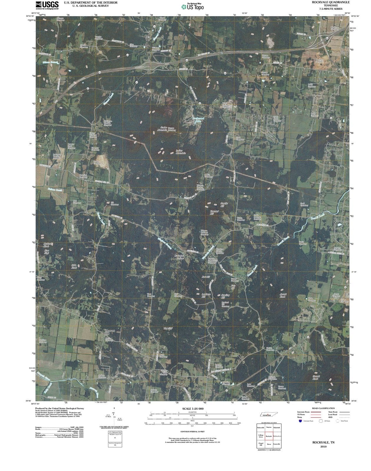 2010 Rockvale, TN - Tennessee - USGS Topographic Map