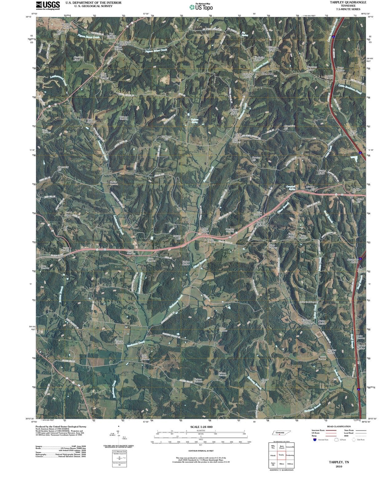 2010 Tarpley, TN - Tennessee - USGS Topographic Map
