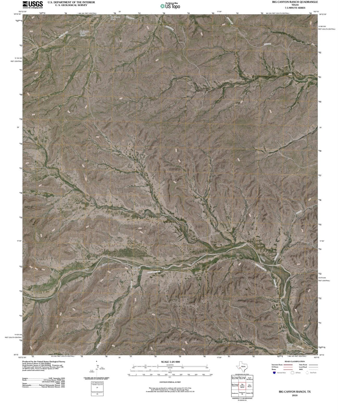 2010 Big Canyon Ranch, TX - Texas - USGS Topographic Map