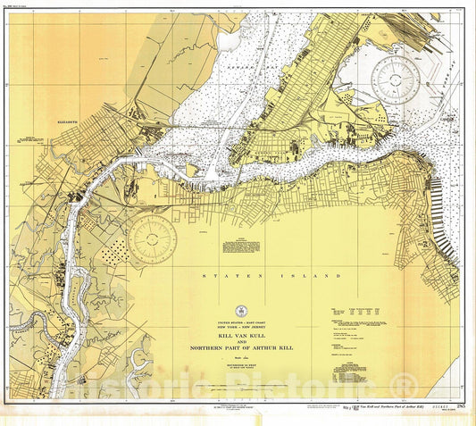 Historic Nautical Map - Kill Van Kull And Northern Part Of Arthur Kill, 1938 NOAA Chart - Vintage Wall Art