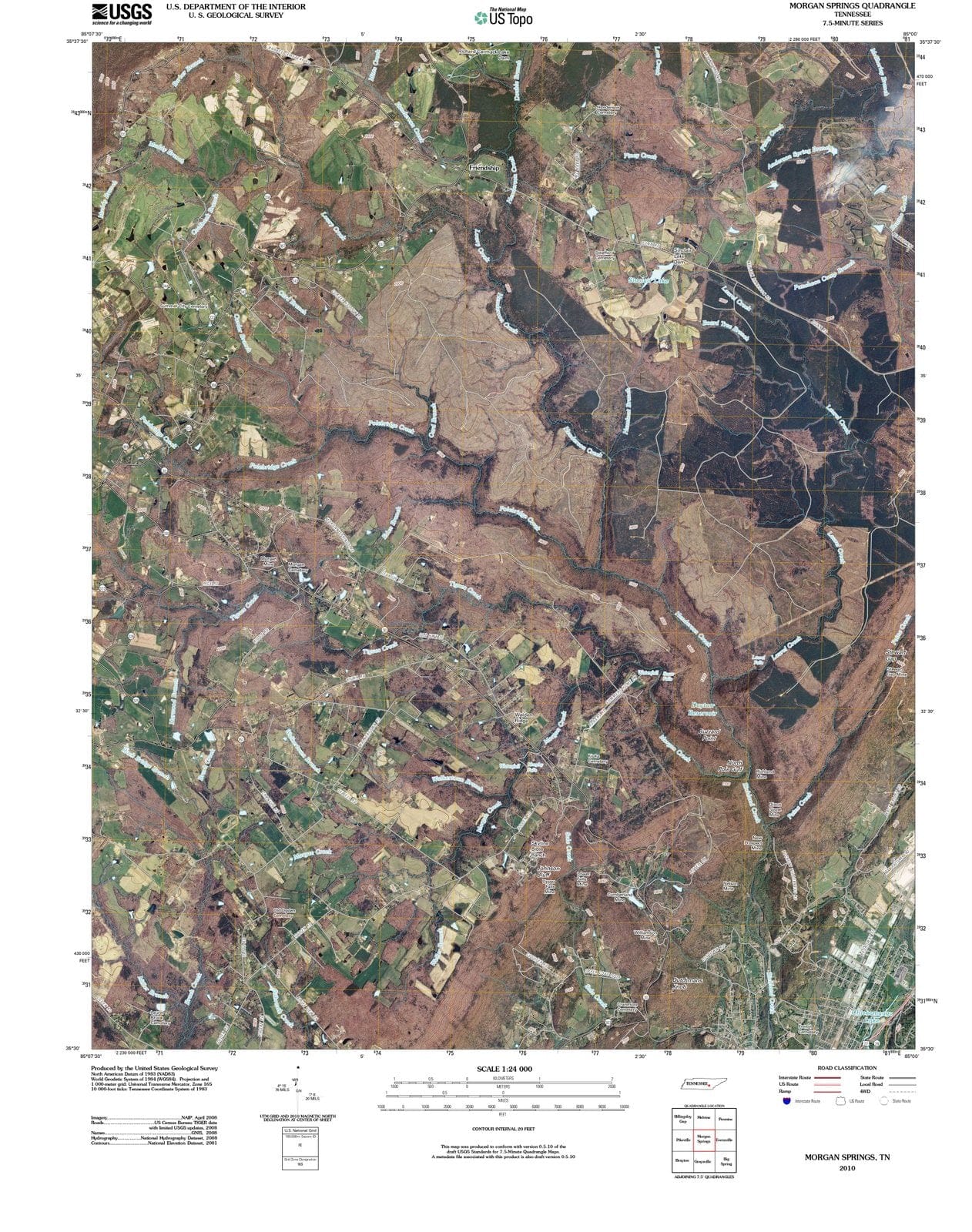 2010 Morgan Springs, TN - Tennessee - USGS Topographic Map