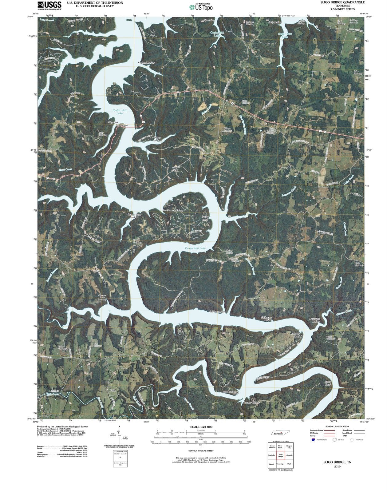 2010 Sligo Bridge, TN - Tennessee - USGS Topographic Map