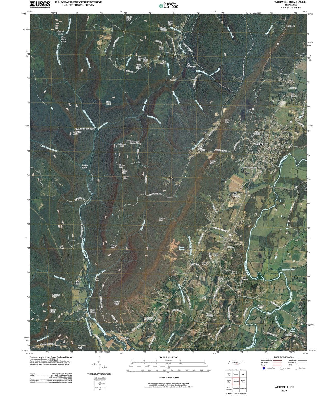 2010 Whitwell, TN - Tennessee - USGS Topographic Map
