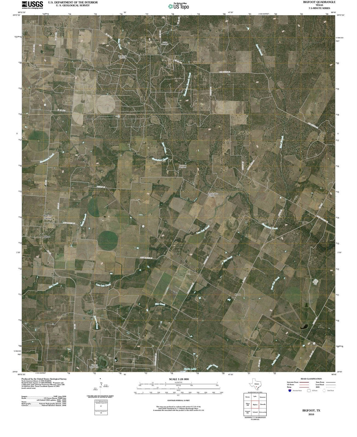 2010 Bigfoot, TX - Texas - USGS Topographic Map