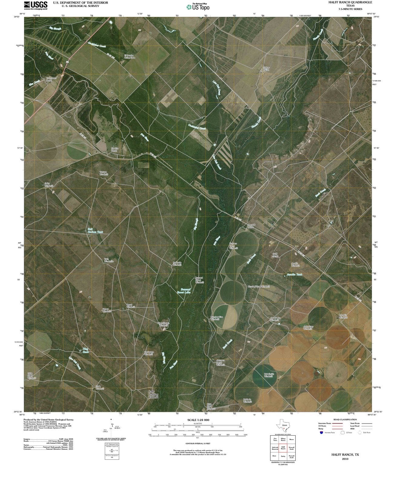 2010 Halff Ranch, TX - Texas - USGS Topographic Map