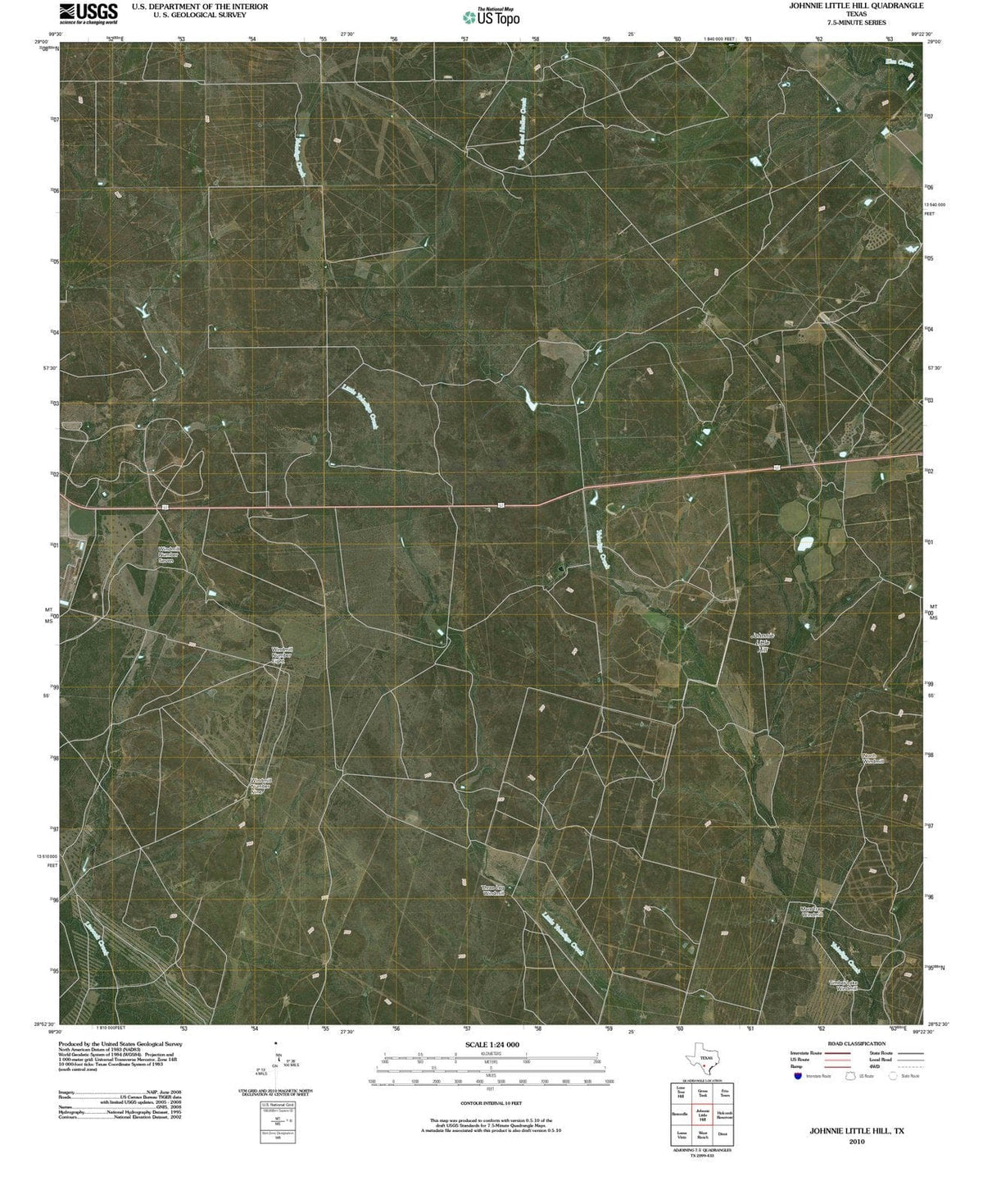 2010 Johnnie Little Hill, TX - Texas - USGS Topographic Map
