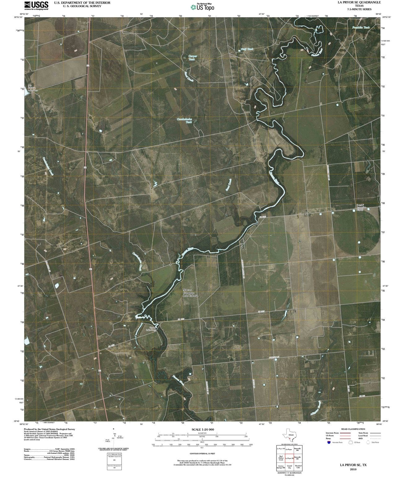 2010 La Pryor, TX - Texas - USGS Topographic Map