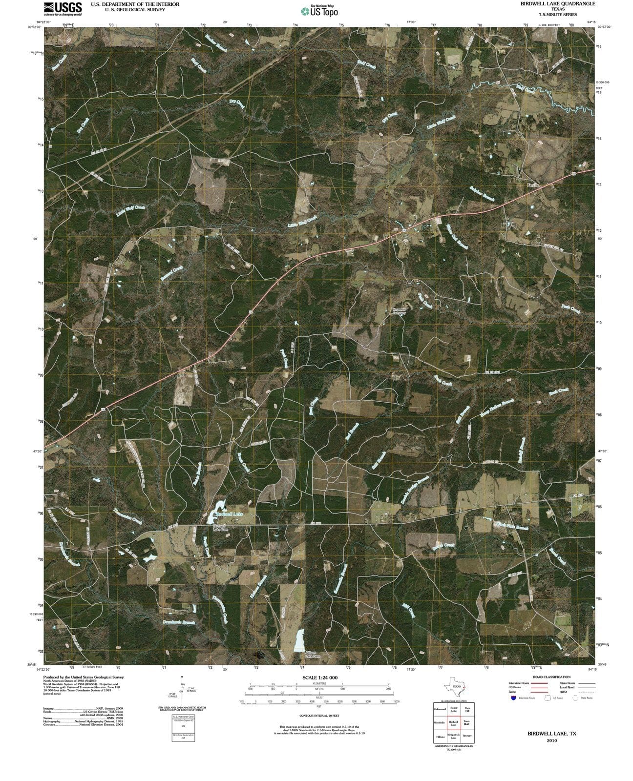 2010 Birdwell Lake, TX - Texas - USGS Topographic Map