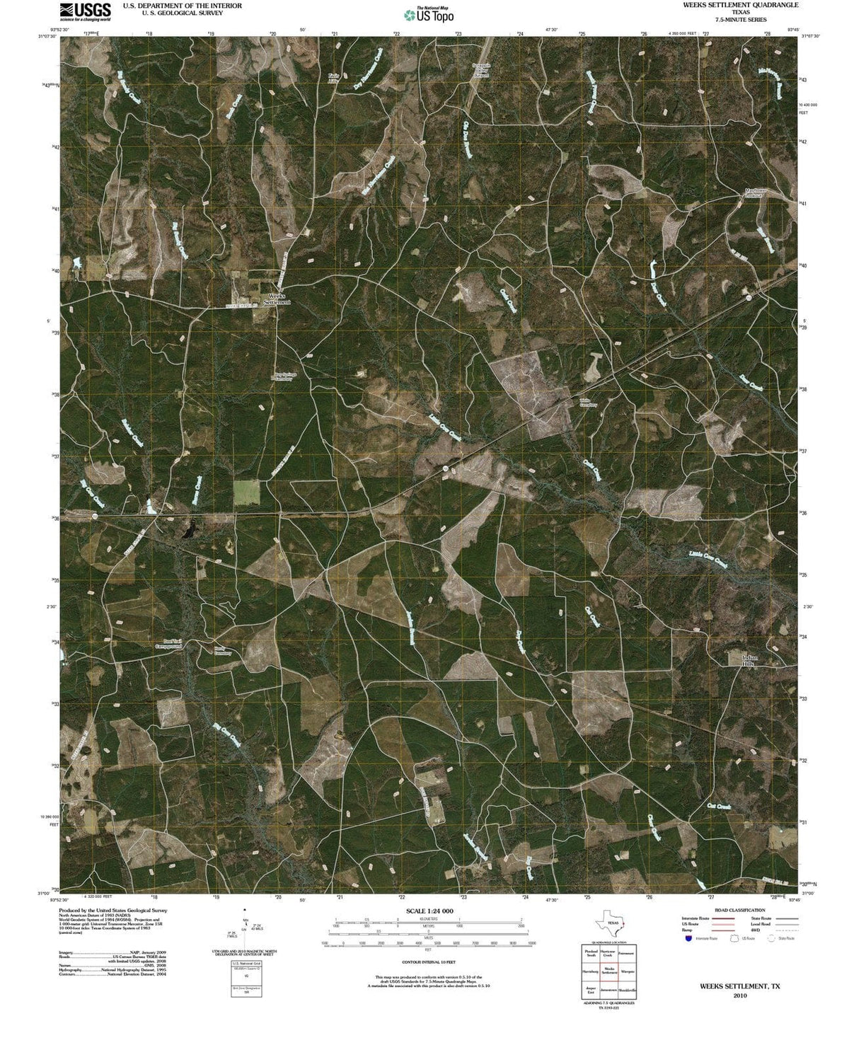 2010 Weeksttlement, TX - Texas - USGS Topographic Map