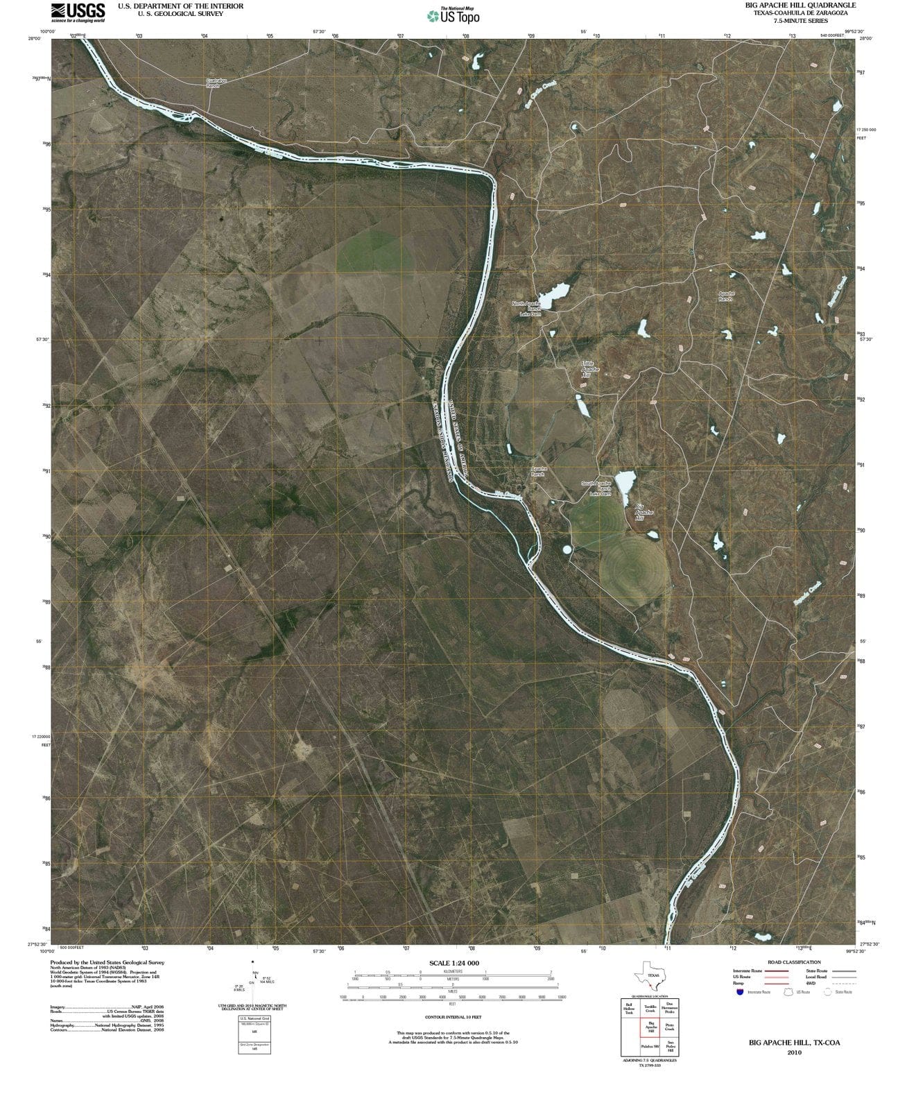 2010 Big Apache Hill, TX - Texas - USGS Topographic Map