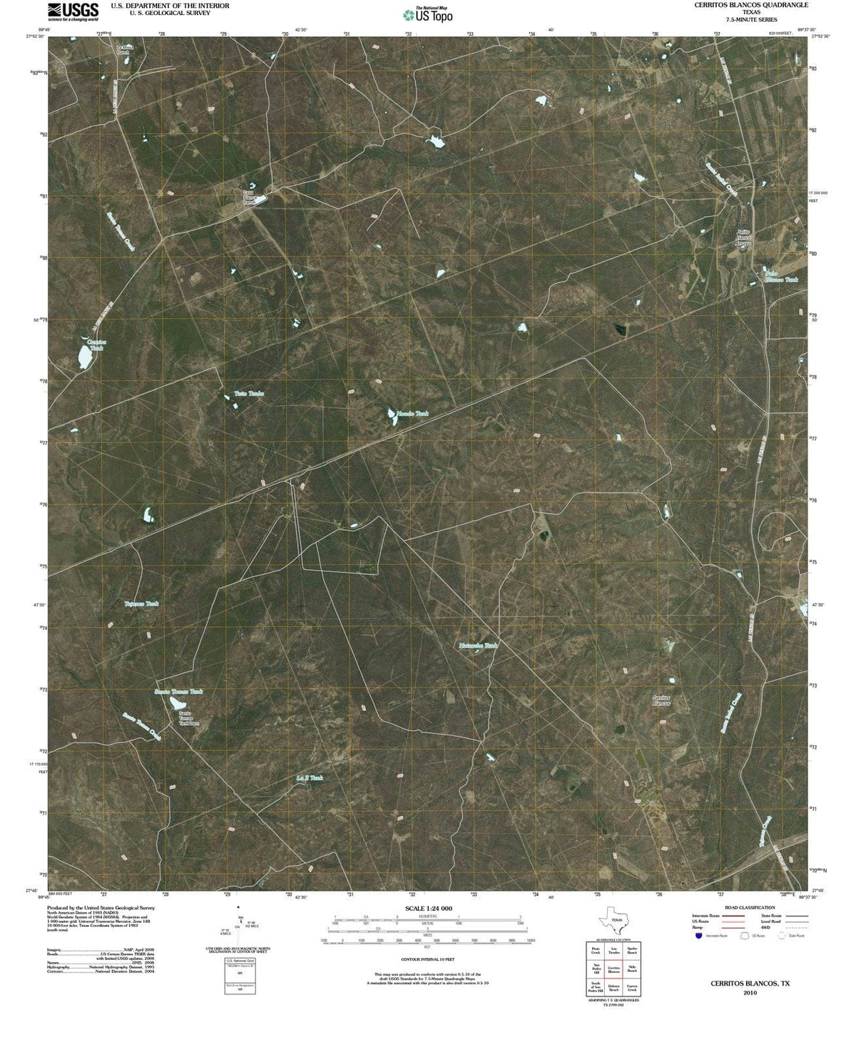 2010 Cerritos Blancos, TX - Texas - USGS Topographic Map