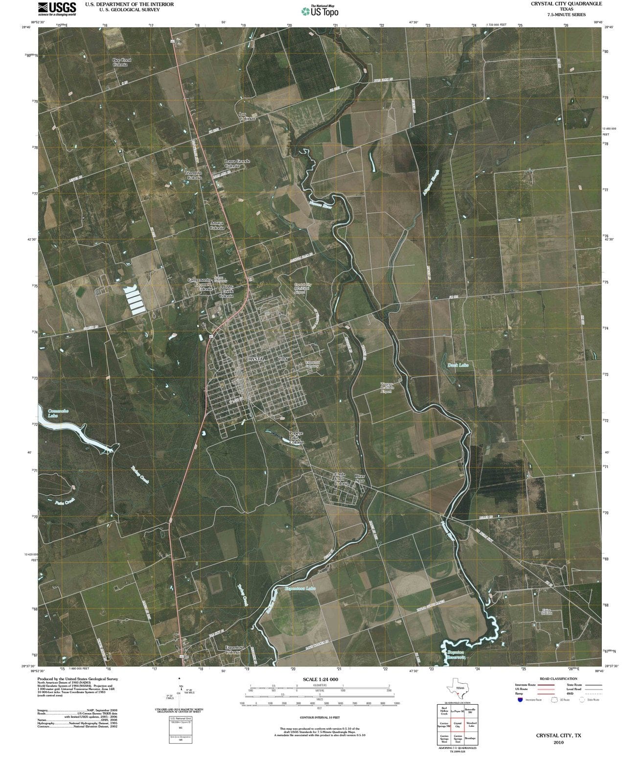 2010 Crystal City, TX - Texas - USGS Topographic Map