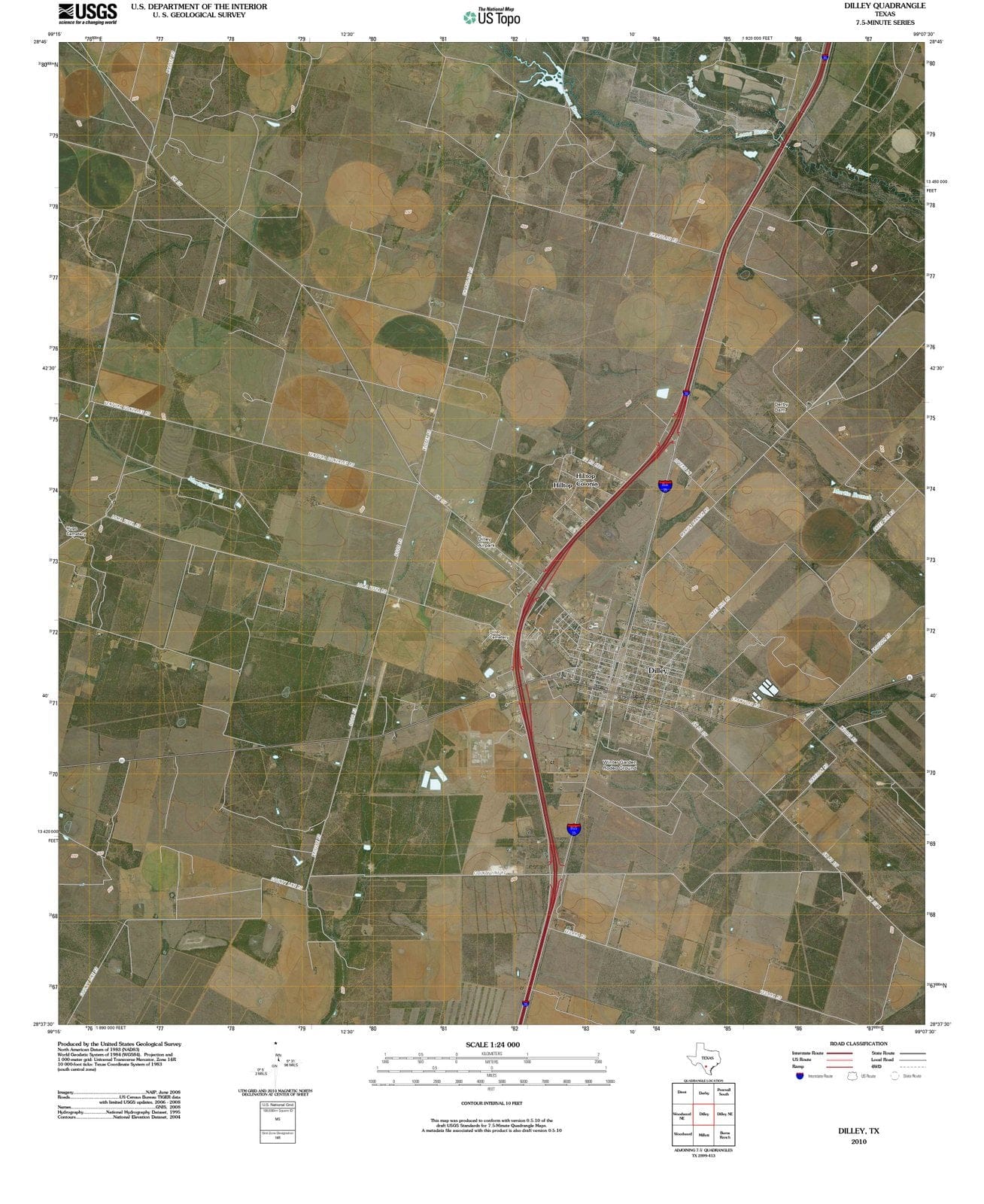 2010 Dilley, TX - Texas - USGS Topographic Map
