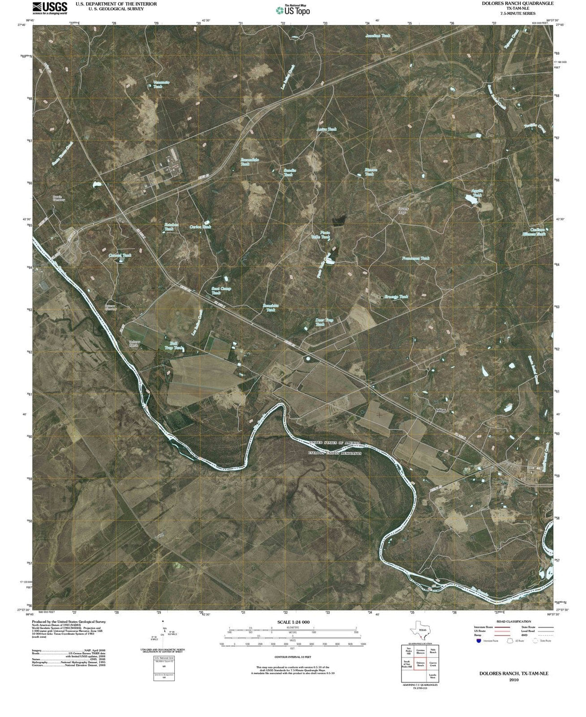 2010 Dolores Ranch, TX - Texas - USGS Topographic Map