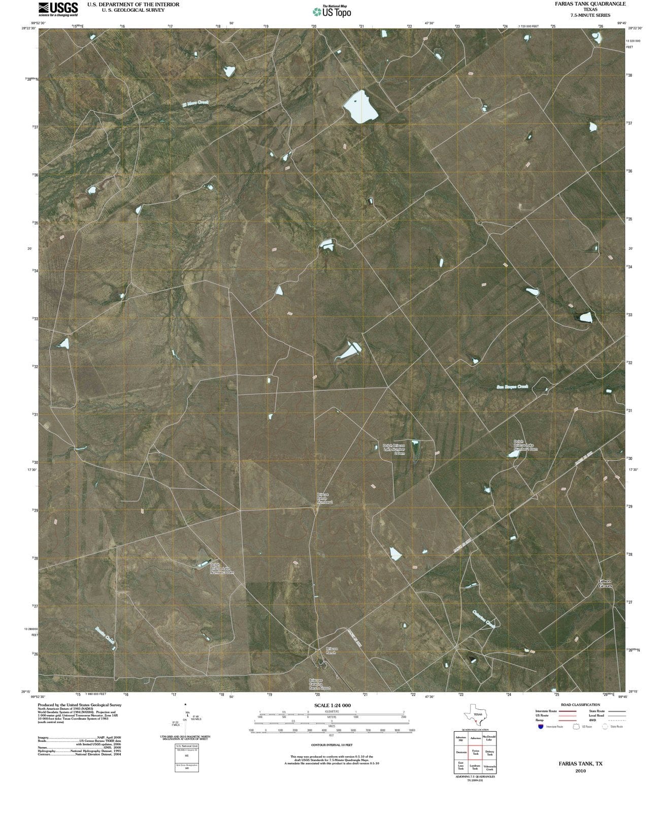 2010 Farias Tank, TX - Texas - USGS Topographic Map