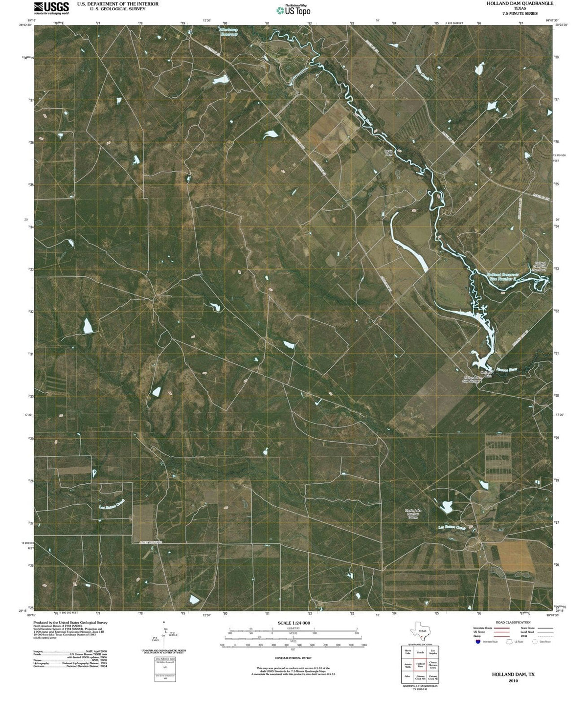 2010 Hollandam, TX - Texas - USGS Topographic Map