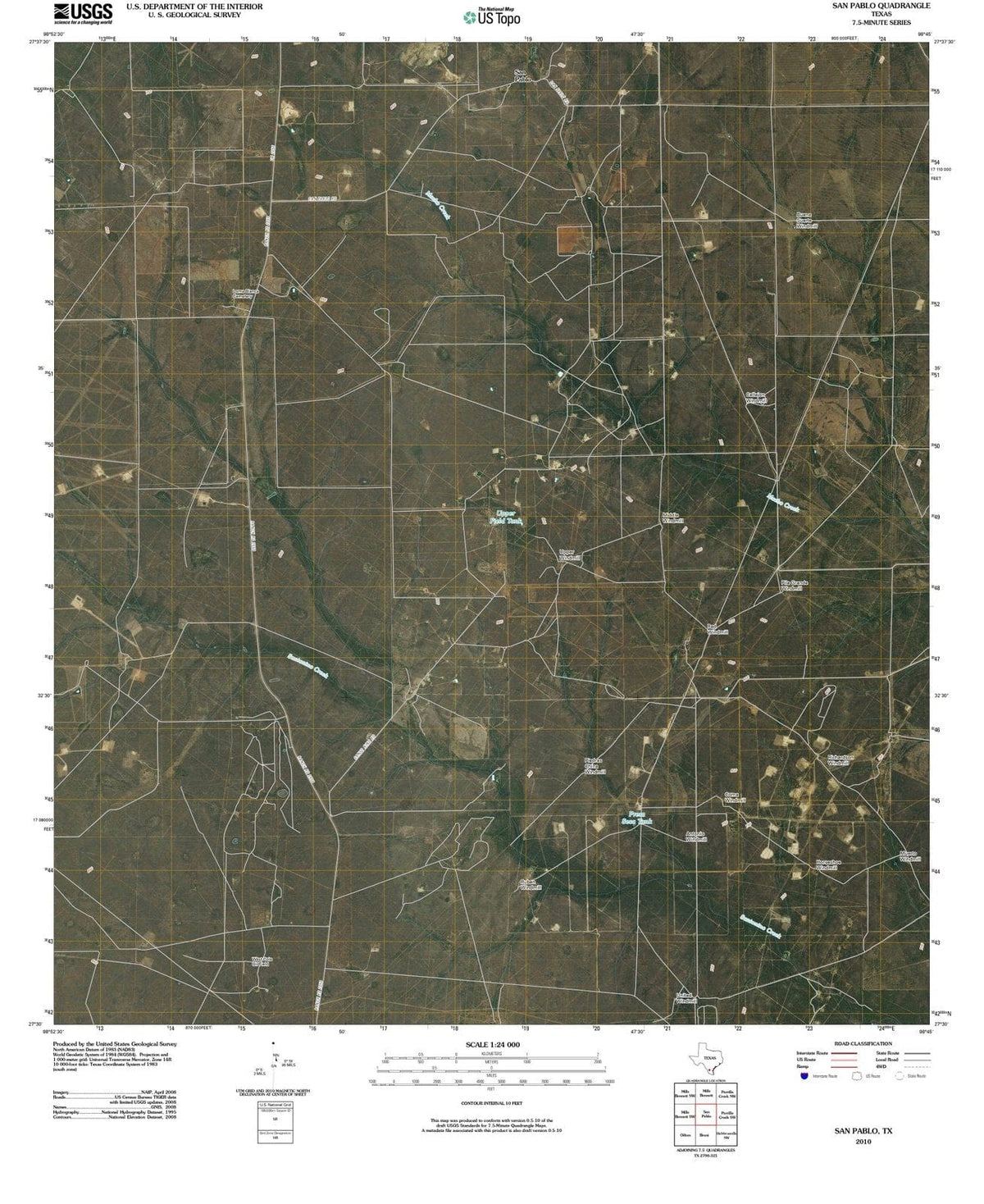 2010 San Pablo, TX - Texas - USGS Topographic Map