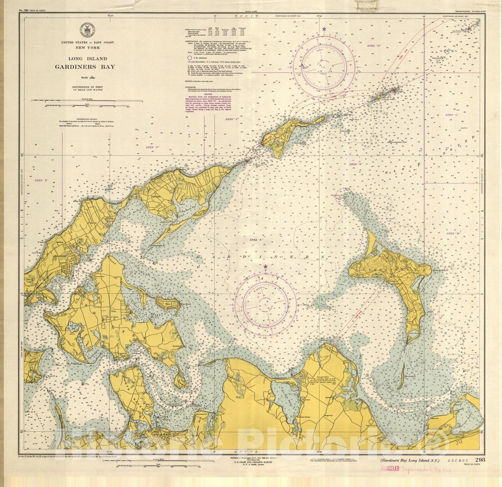 Historic Nautical Map - Gardiner'S Bay, 1935 NOAA Chart - Vintage Wall Art