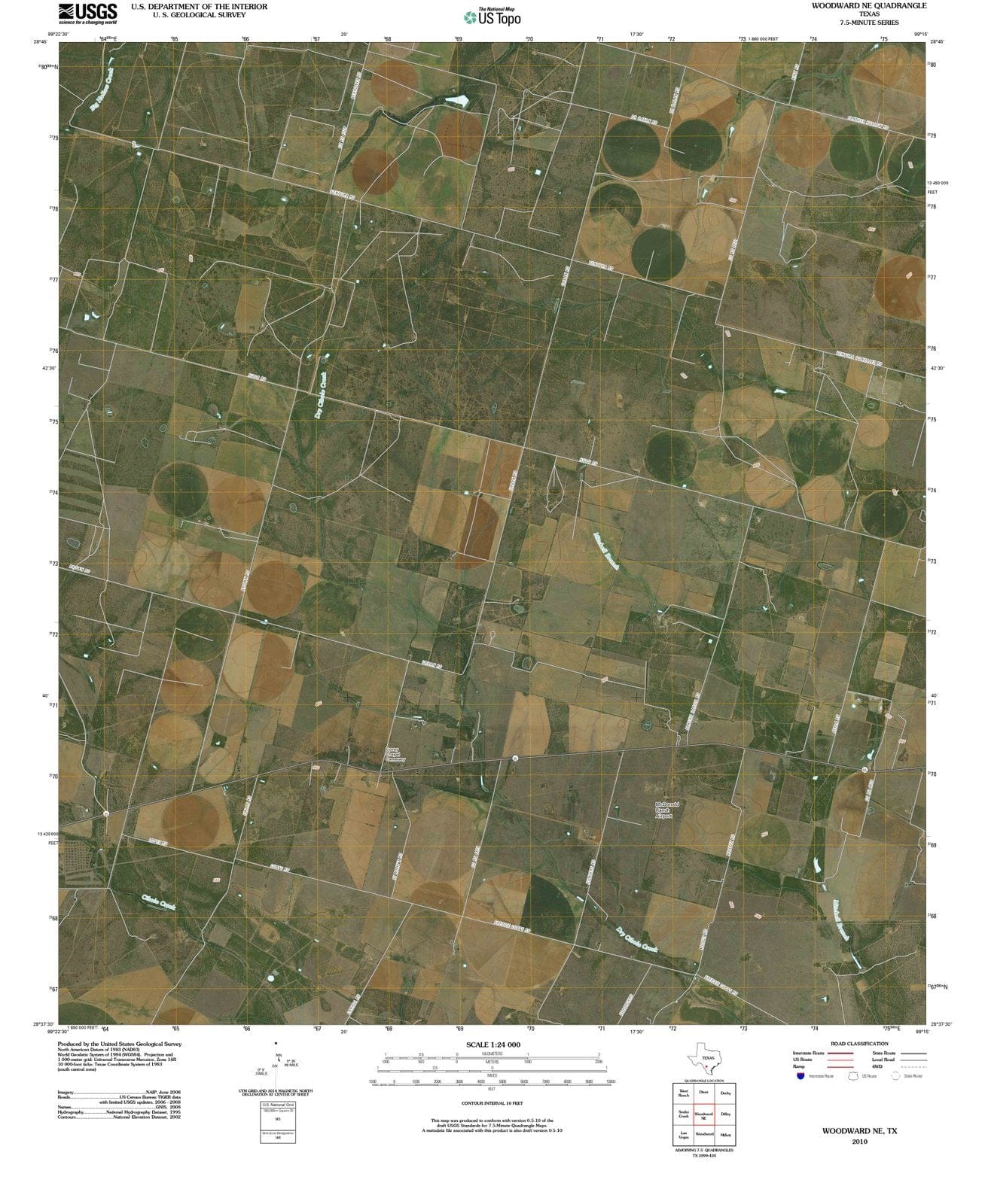 2010 Woodward, TX - Texas - USGS Topographic Map