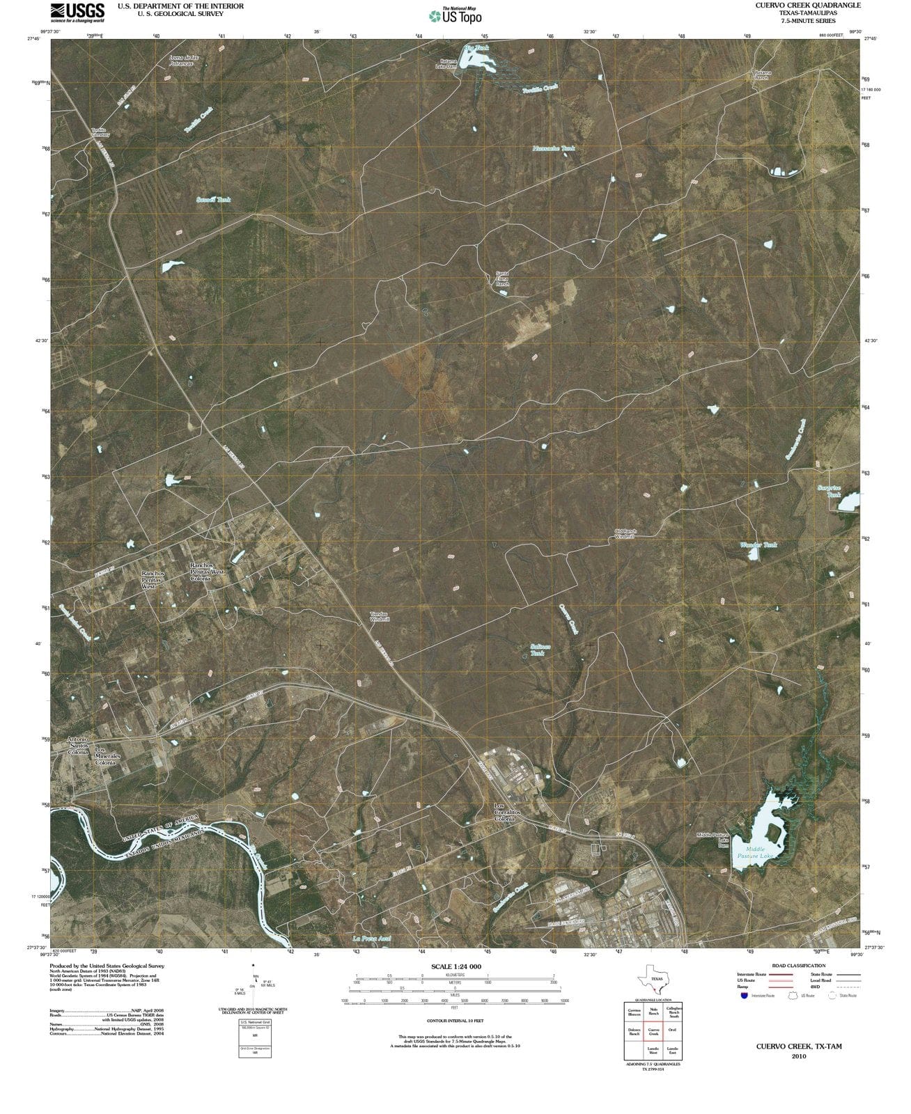 2010 Cuervo Creek, TX - Texas - USGS Topographic Map