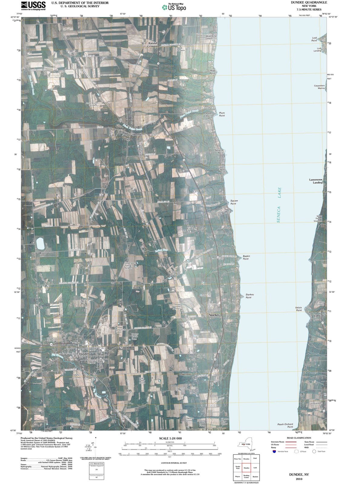 2010 Dundee, NY - New York - USGS Topographic Map