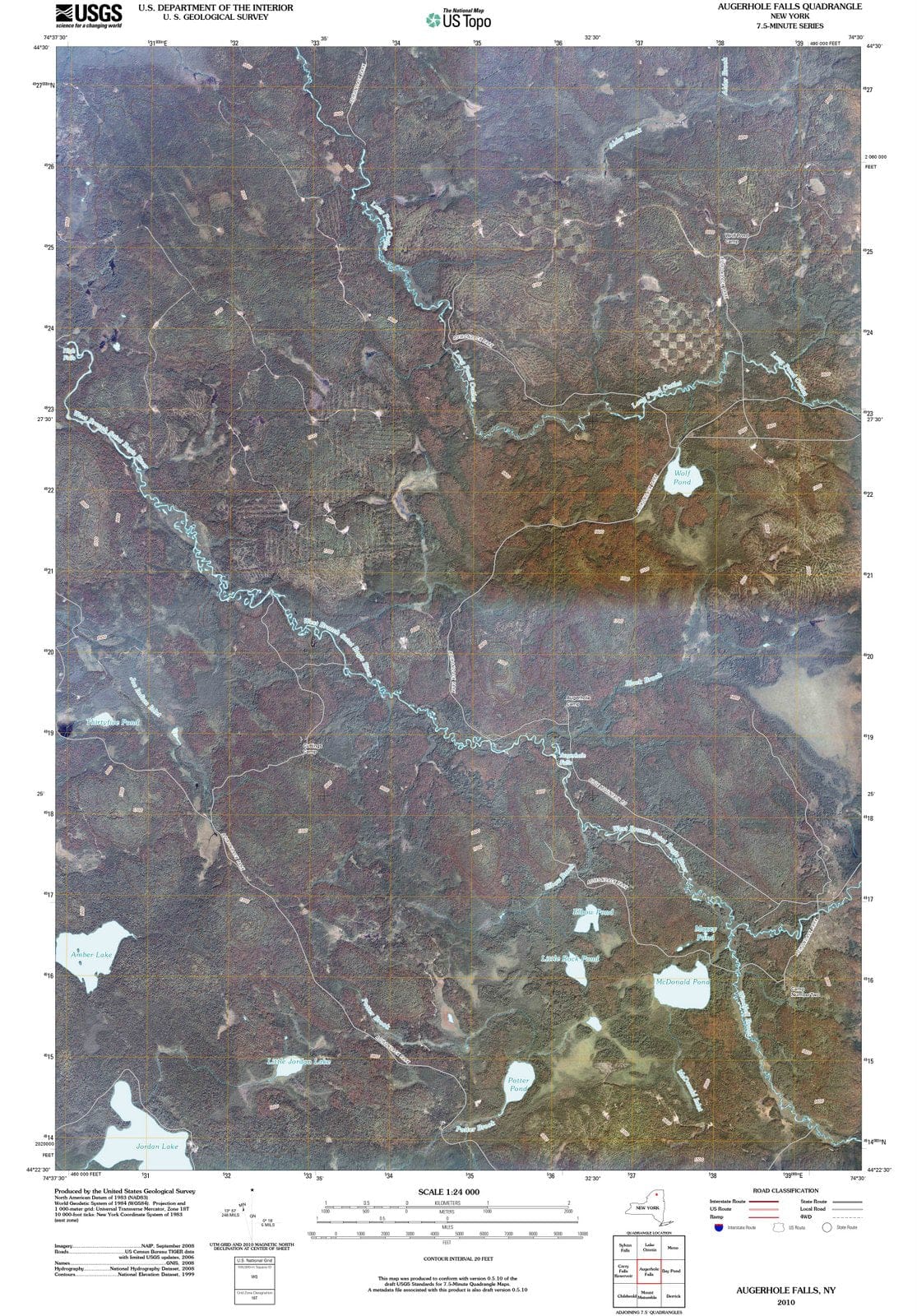 2010 Augerhole Falls, NY - New York - USGS Topographic Map