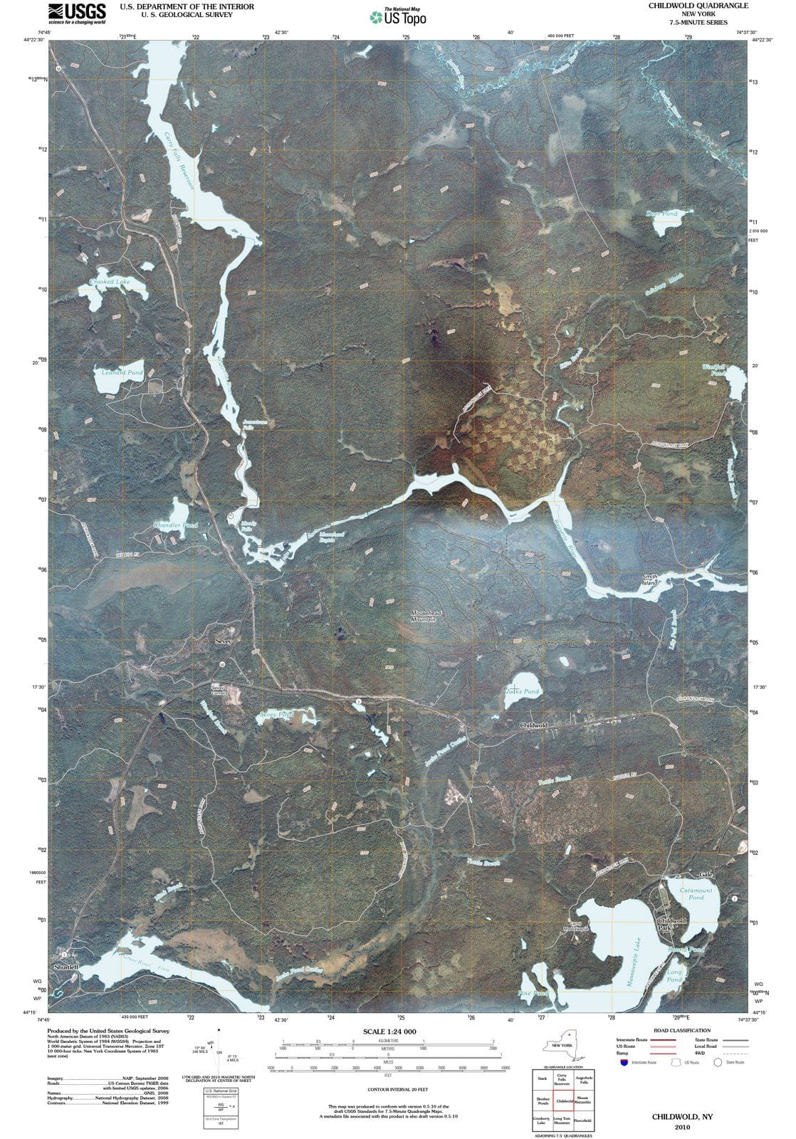 2010 Childwold, NY - New York - USGS Topographic Map