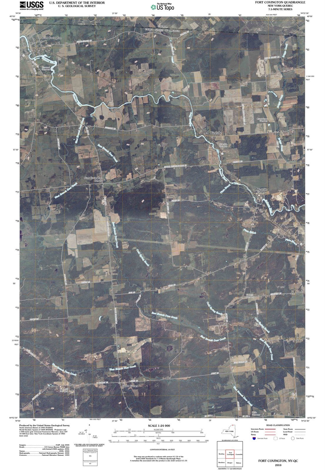 2010 Fort Covington, NY - New York - USGS Topographic Map