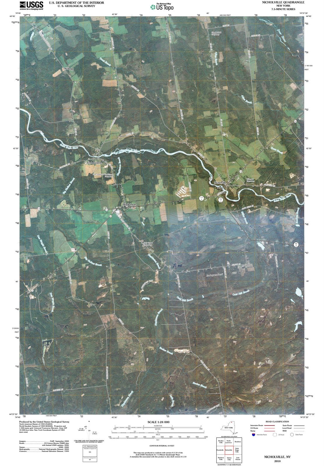 2010 Nicholville, NY - New York - USGS Topographic Map